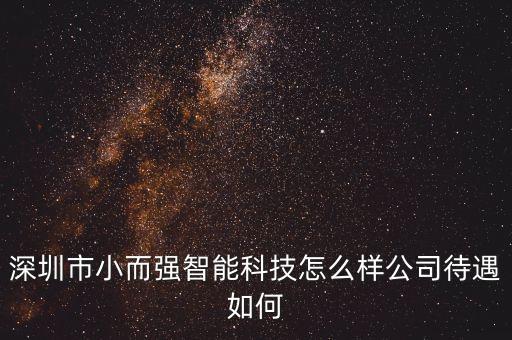 深圳市小而強(qiáng)智能科技怎么樣公司待遇如何
