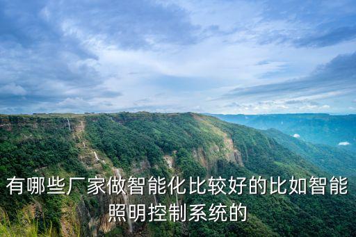 有哪些廠家做智能化比較好的比如智能照明控制系統(tǒng)的