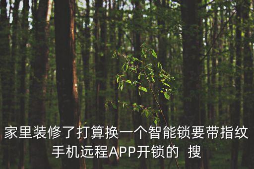 家里裝修了打算換一個(gè)智能鎖要帶指紋手機(jī)遠(yuǎn)程APP開鎖的  搜