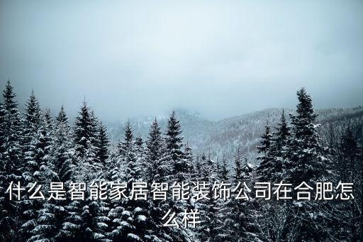 什么是智能家居智能裝飾公司在合肥怎么樣