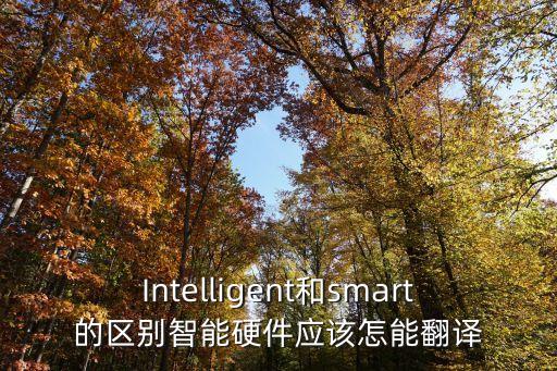 Intelligent和smart的區(qū)別智能硬件應(yīng)該怎能翻譯
