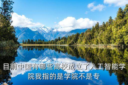 目前中國有哪些高校成立了人工智能學(xué)院我指的是學(xué)院不是專