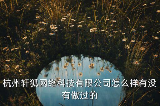 軒脈智能科技怎么樣，杭州軒狐網(wǎng)絡(luò)科技有限公司怎么樣有沒有做過的