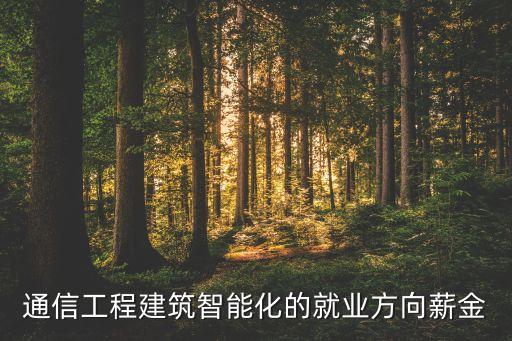 通信工程建筑智能化的就業(yè)方向薪金