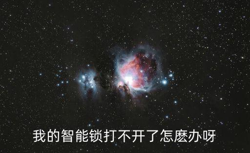 我的智能鎖打不開了怎麼辦呀