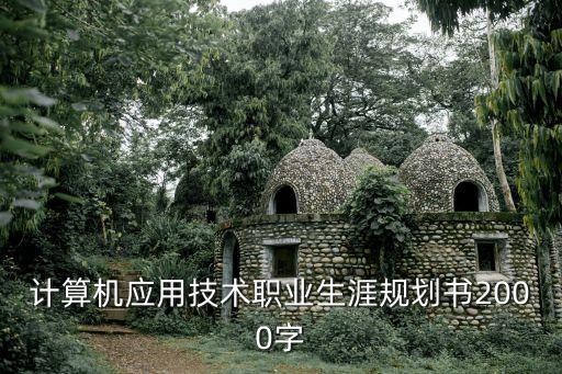 計算機應用技術職業(yè)生涯規(guī)劃書2000字