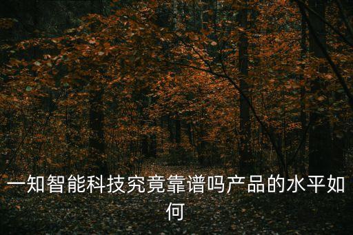 前知智能科技怎么樣啊，一知智能科技究竟靠譜嗎產(chǎn)品的水平如何