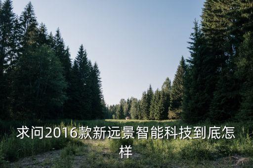 求問2016款新遠景智能科技到底怎樣