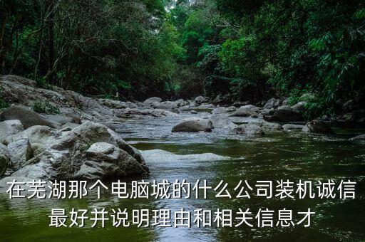 在蕪湖那個電腦城的什么公司裝機(jī)誠信最好并說明理由和相關(guān)信息才