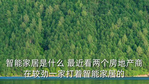 智能家居是什么 最近看兩個房地產(chǎn)商在較勁一家打著智能家居的