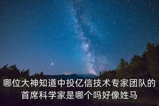 哪位大神知道中投億信技術(shù)專家團(tuán)隊(duì)的首席科學(xué)家是哪個(gè)嗎好像姓馬
