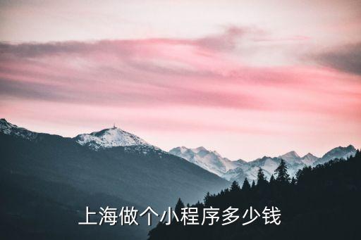 上海做個(gè)小程序多少錢