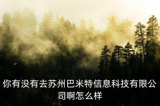 米特智能科技怎么樣，你有沒有去蘇州巴米特信息科技有限公司啊怎么樣
