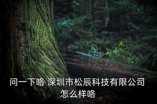 問一下咯 深圳市松辰科技有限公司 怎么樣咯