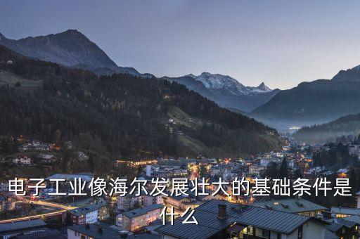 電子工業(yè)像海爾發(fā)展壯大的基礎條件是什么