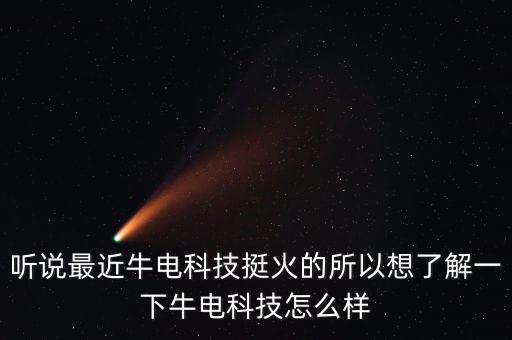 聽(tīng)說(shuō)最近牛電科技挺火的所以想了解一下牛電科技怎么樣