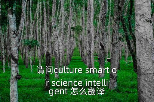 請問culture smart or science intelligent 怎么翻譯