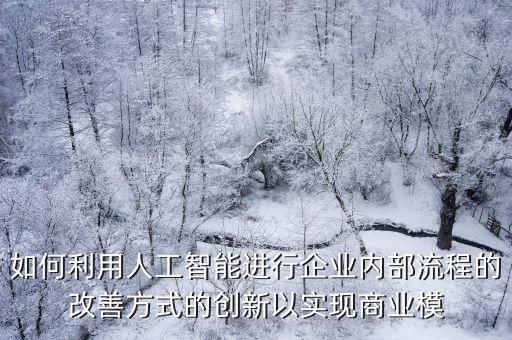如何利用人工智能進(jìn)行企業(yè)內(nèi)部流程的改善方式的創(chuàng)新以實(shí)現(xiàn)商業(yè)模