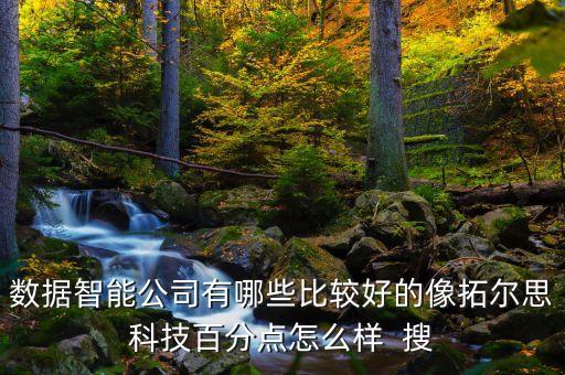 數(shù)據(jù)智能公司有哪些比較好的像拓爾思科技百分點怎么樣  搜