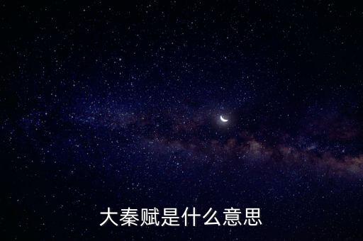 大秦賦是什么意思