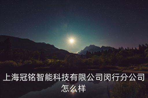 上海冠銘智能科技有限公司閔行分公司怎么樣