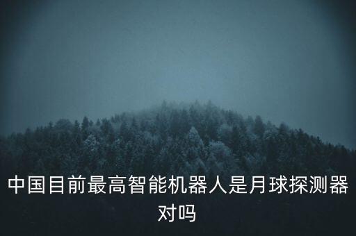 中國目前最高智能機器人是月球探測器對嗎