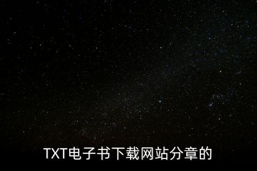 TXT電子書下載網(wǎng)站分章的