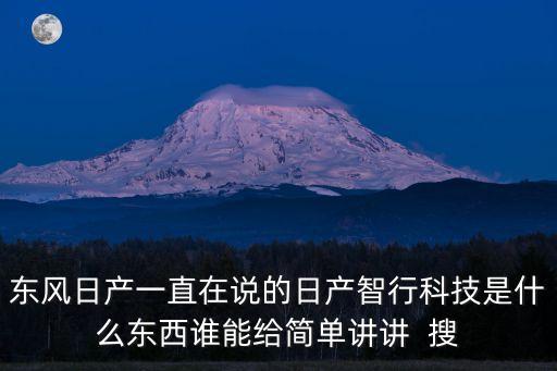 東風(fēng)日產(chǎn)一直在說(shuō)的日產(chǎn)智行科技是什么東西誰(shuí)能給簡(jiǎn)單講講  搜
