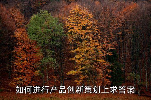 如何進行產(chǎn)品創(chuàng)新策劃上求答案