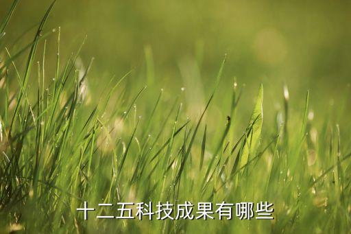 十二五科技成果有哪些