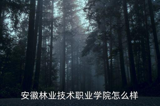 安徽林業(yè)技術(shù)職業(yè)學(xué)院怎么樣