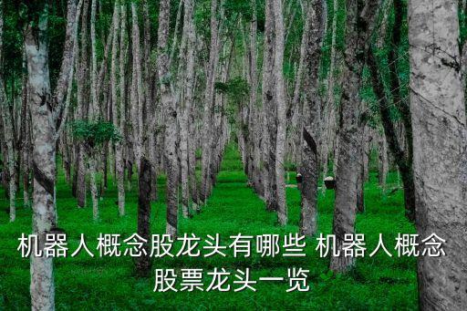 機器人概念股龍頭股有哪些，最新機器人概念龍頭股有哪些