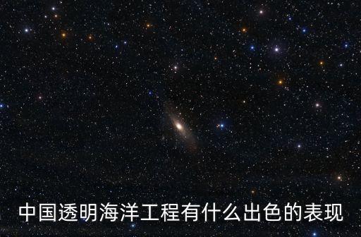 中國透明海洋工程有什么出色的表現(xiàn)