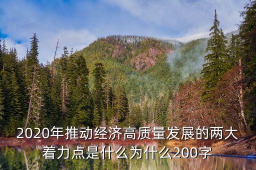 2020年推動經(jīng)濟高質(zhì)量發(fā)展的兩大著力點是什么為什么200字
