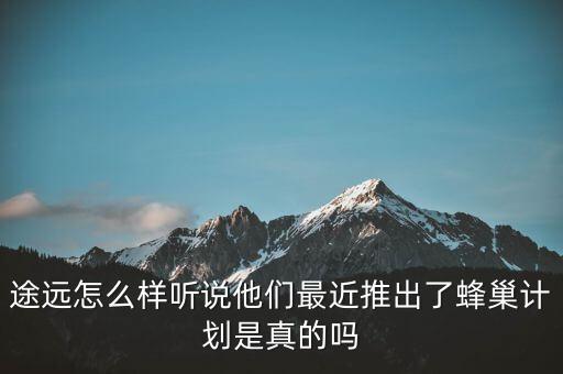 途遠(yuǎn)怎么樣聽(tīng)說(shuō)他們最近推出了蜂巢計(jì)劃是真的嗎