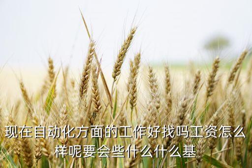現(xiàn)在自動(dòng)化方面的工作好找嗎工資怎么樣呢要會(huì)些什么什么基