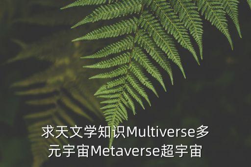 求天文學知識Multiverse多元宇宙Metaverse超宇宙