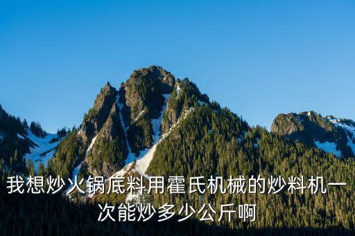 我想炒火鍋底料用霍氏機械的炒料機一次能炒多少公斤啊