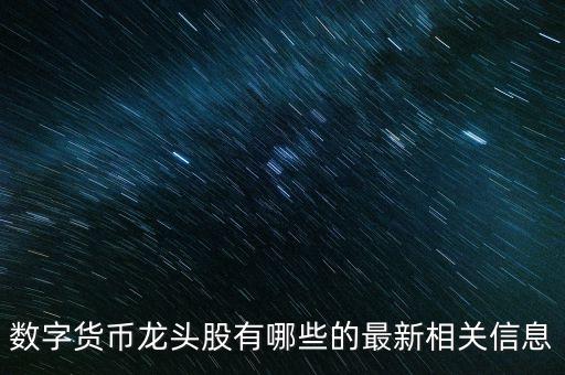 數(shù)字經(jīng)濟龍頭，數(shù)字支付概念股龍頭股有哪些