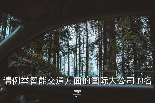 請(qǐng)例舉智能交通方面的國(guó)際大公司的名字