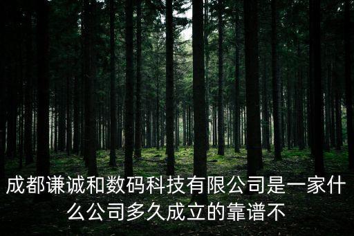 成都謙誠和數(shù)碼科技有限公司是一家什么公司多久成立的靠譜不