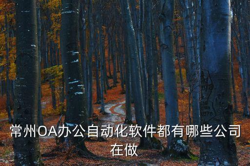 常州OA辦公自動化軟件都有哪些公司在做