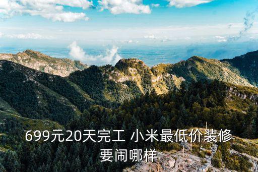 699元20天完工 小米最低價裝修要鬧哪樣