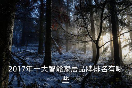 2017年十大智能家居品牌排名有哪些