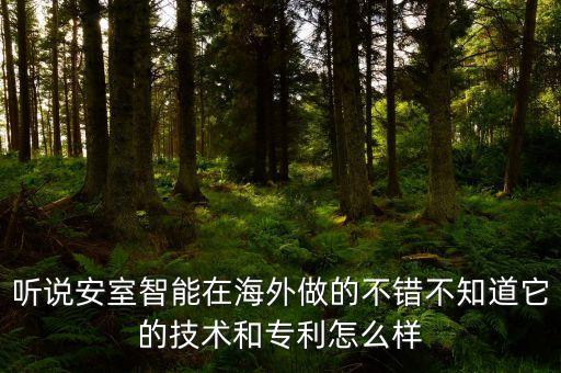 聽說安室智能在海外做的不錯(cuò)不知道它的技術(shù)和專利怎么樣