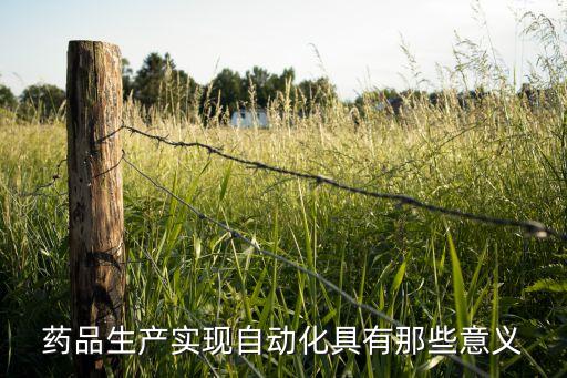 藥品生產(chǎn)實現(xiàn)自動化具有那些意義
