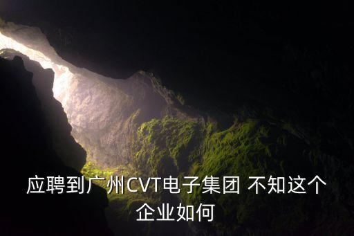應(yīng)聘到廣州CVT電子集團(tuán) 不知這個(gè)企業(yè)如何
