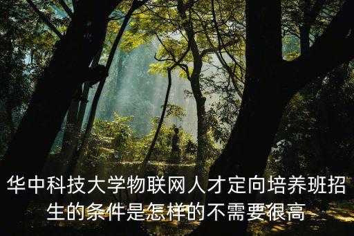 華中科技大學(xué)物聯(lián)網(wǎng)人才定向培養(yǎng)班招生的條件是怎樣的不需要很高