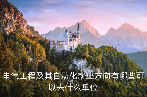電氣工程及其自動(dòng)化就業(yè)方向有哪些可以去什么單位