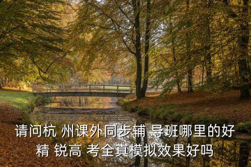 請問杭 州課外同步輔 導(dǎo)班哪里的好精 銳高 考全真模擬效果好嗎